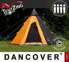 Namiot campingowy 4-osobowy, Pomaranczowy/Ciemny szary